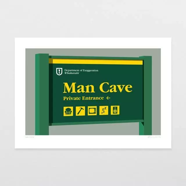 'Man Cave' A4 Print - Glenn Jones - FRAMED